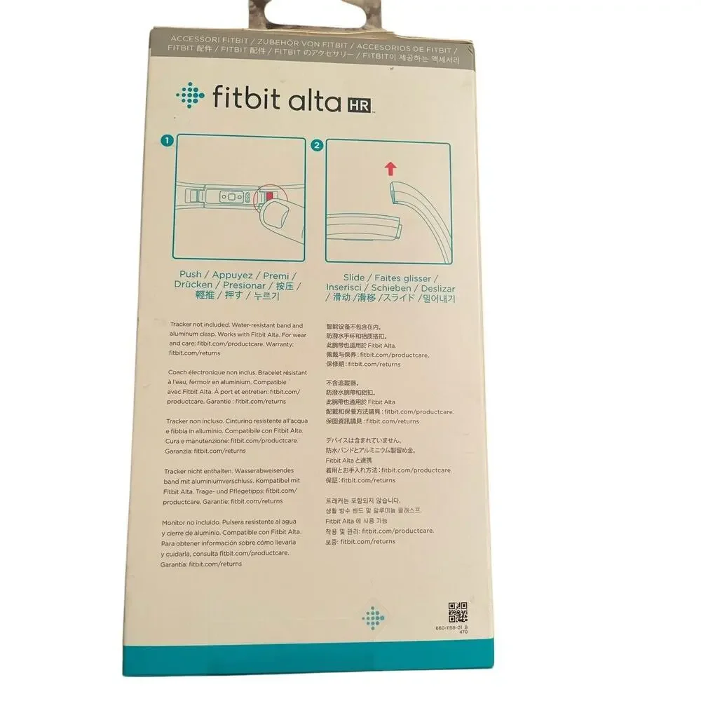 𝅺Fitbit Alta/ Alta HR Classic Band Bracelet Accessory Womans Large Gray NIB